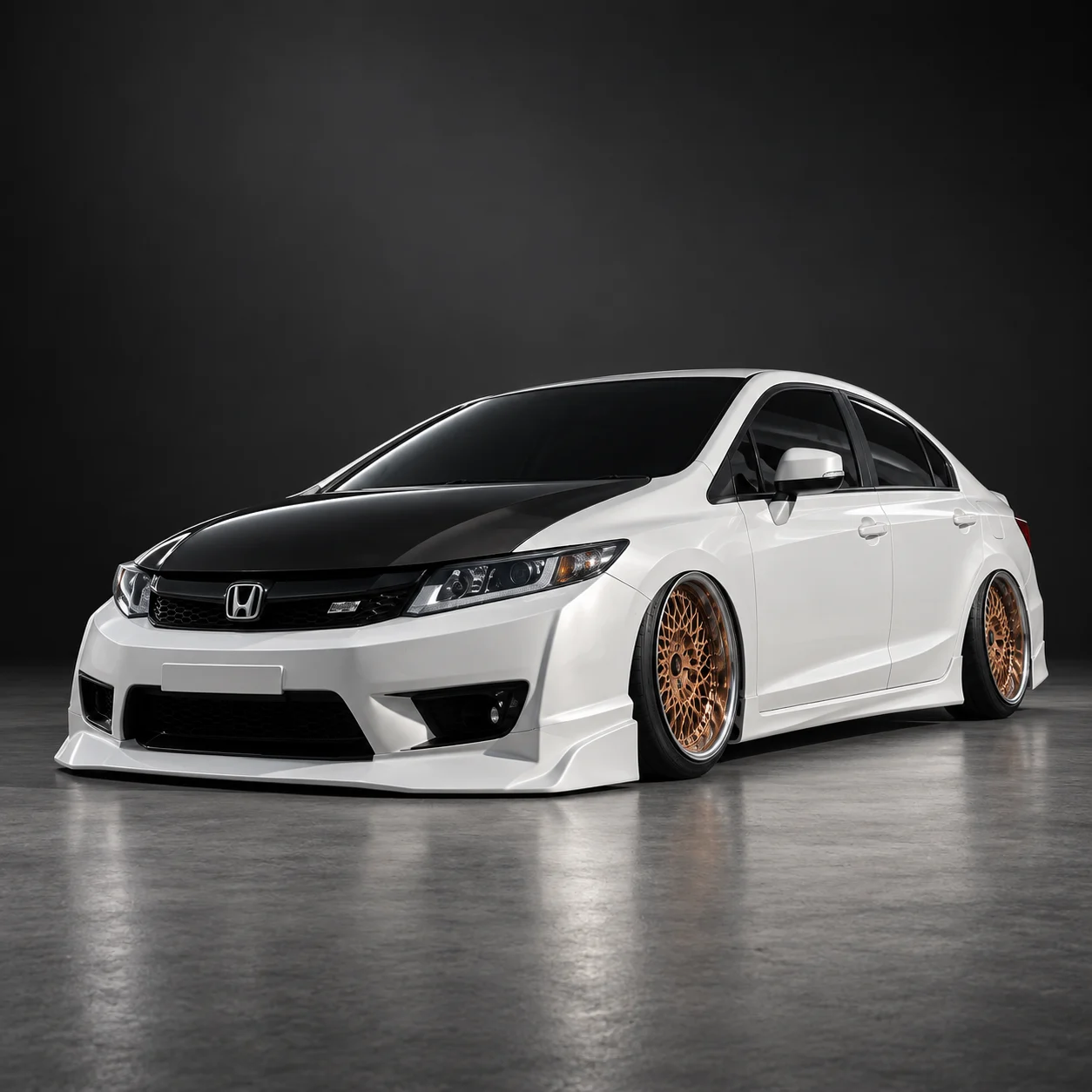 Передний бампер и накладка Civic FD2, 9-е поколение